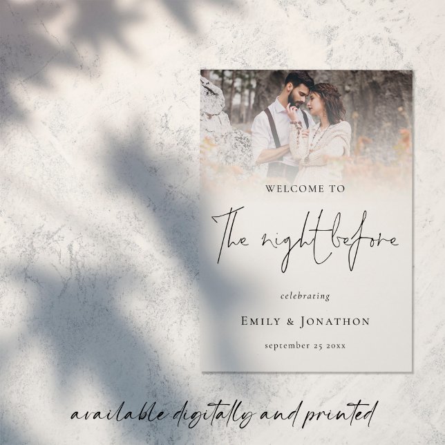 Fotonattens välkomsttecken före Bröllop Rehearsal Poster (Skapare uppladdad)
