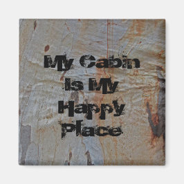 Fotonaturen Rustic Cabin Camping Träd Bark Magnet