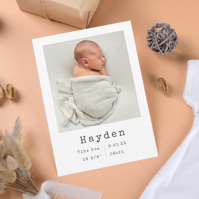 Fotooffert för elegant minimalistiskt Baby Meddelande (Skapare uppladdad)