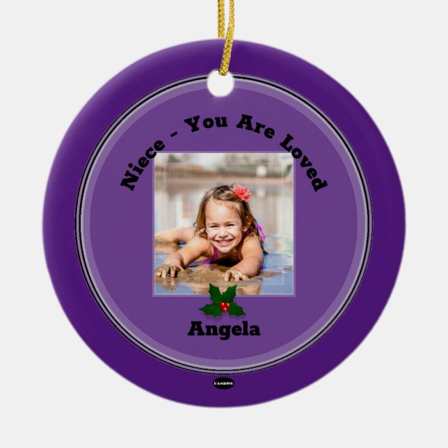 Fotoorange med Mistletoe HAMbWG Julgransprydnad Keramik (Framsidan)