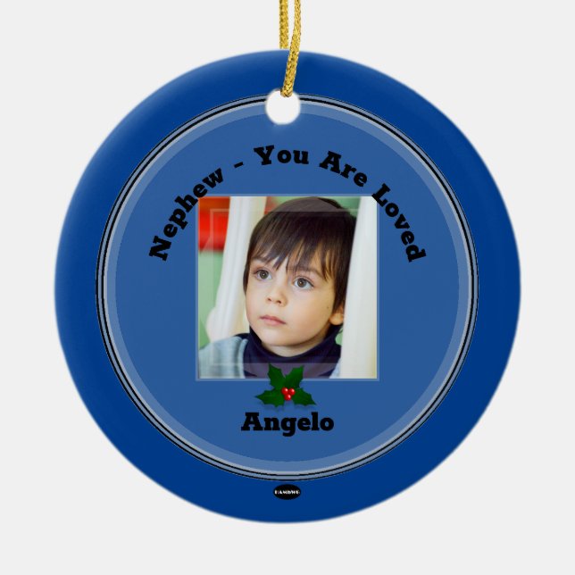 Fotoorange med Mistletoe HAMbWG Julgransprydnad Keramik (Framsidan)