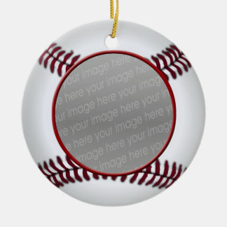fotoornament för baseball boll julgransprydnad keramik