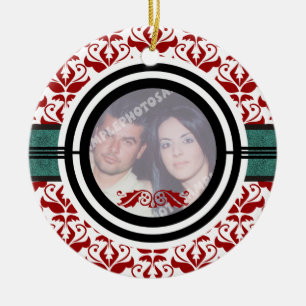 Fotoornament för första/första juldammen julgransprydnad keramik