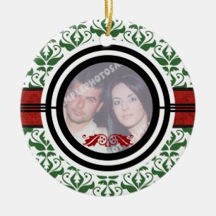 Fotoornament för första/första juldammen julgransprydnad keramik