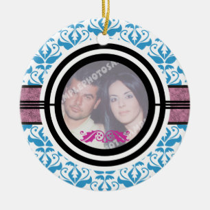 Fotoornament för första/första juldammen julgransprydnad keramik