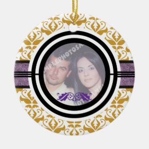 Fotoornament för första/första juldammen julgransprydnad keramik