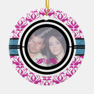 Fotoornament för första/första juldammen julgransprydnad keramik