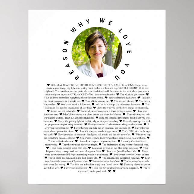 Fotoorsaker som vi kärlekar dig poster (Framsidan)