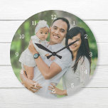Fotoöverlägg för anpassningsbar-familjen stor klocka<br><div class="desc">Skapa en speciell av en typ runt eller fyrkantig väggklocka. Personligens klockdesign har ett enkelt modernt typsnitt överlagt på ditt fullt-utfallsfamiljfoto. Använda designen verktyg för att lägga till fler foton och text och välj valfritt typsnitt och färg för att matcha din egen hemskör stil. En anpassningsbar-klocka är en unik julklapp...</div>