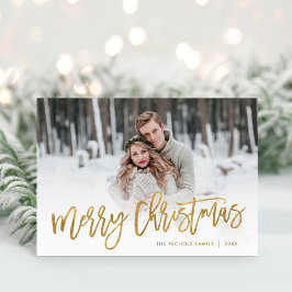 Fotoöverlägg för God jul Guld Helgkort