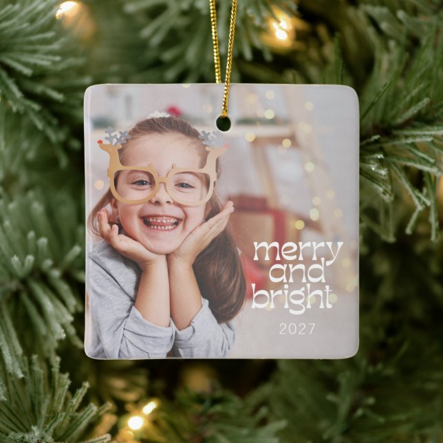 Fotoöverlägg för ljusvit Anpassningsbar i cute Mer Julgransprydnad Keramik (Träd)