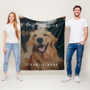 Fotoöverlägg för modern bästa Hund någonsin-Mörk Fleecefilt