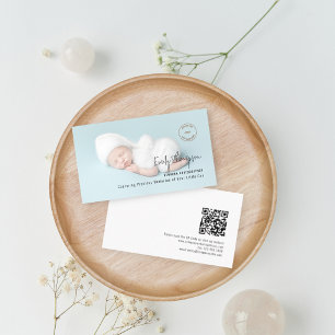 Fotoöverlägg Logotyp QR-kod Nyfödd fotograf Visitkort