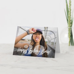 Fotoöverlägg med fet stil, skript med Grattis på f Kort