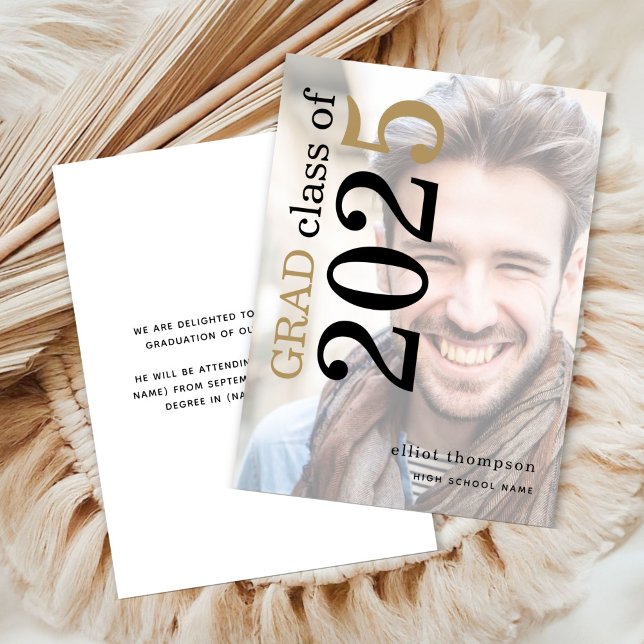 Fotoöverlägg med fetstil 2023 Studenten Meddelande (front and back view)