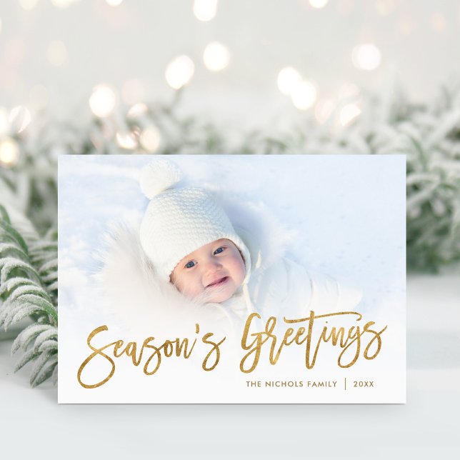 Fotoöverlägg med Guld-skript för säsong Helgkort (Skapare uppladdad)