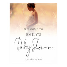 Fotoöverlägg Modern Script Välkomstbabyvisningspro