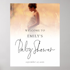 Fotoöverlägg Modern Script Välkomstbabyvisningspro Poster