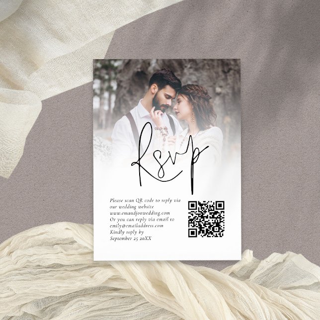 Fotoöverläggningsskript QR-kodkort, Bröllop OSA Tilläggskort (Part of a large wedding collection of matching items)