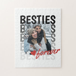 Fotoöverlappning av Besties Forever Typography-fot Pussel