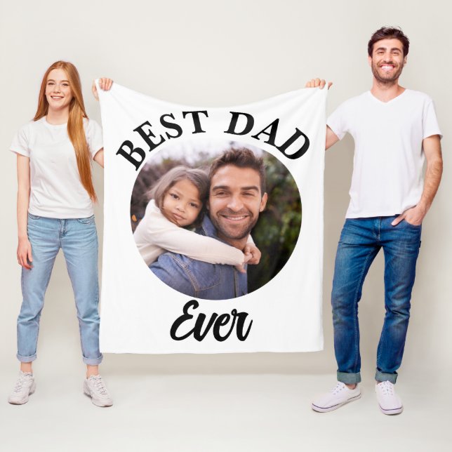 Fotopall för bästa Pappa någonsin-Personlig Fleecefilt (På plats)