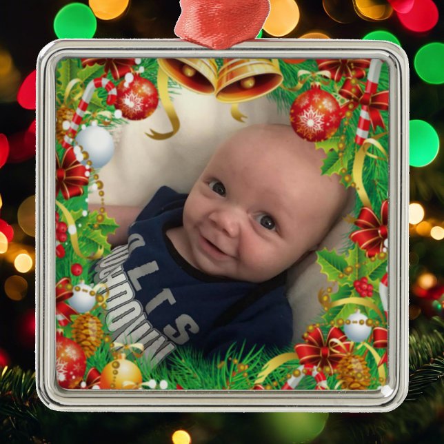 Fotopall för julgran-utsmyckningen Cute Baby Julgransprydnad Metall (Skapare uppladdad)