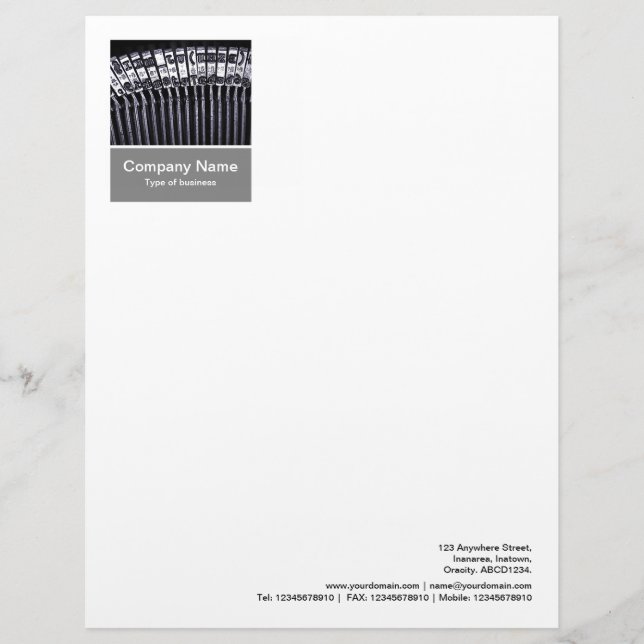 Fotopanelen - 50pc Grått - skrivmaskin Brevhuvud (Framsida)