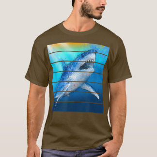 Fotopaneler för trendig Graphic Shark T Shirt