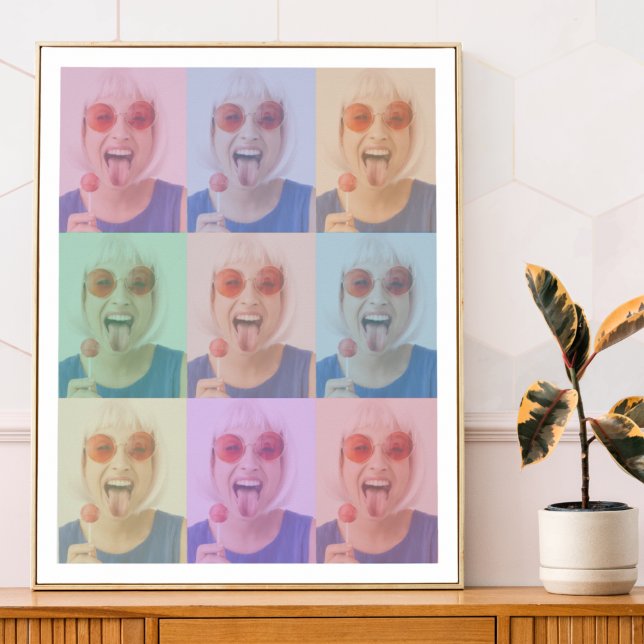 Fotopappning | Modern Trendig Retro Färg Block Poster (Skapare uppladdad)