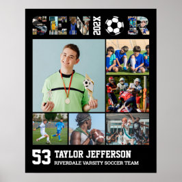Fotopassage för fotbollsspelare - hög nattsport poster