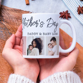 Fotopassage för lycklig första Mors dag Mamma Baby Kaffemugg