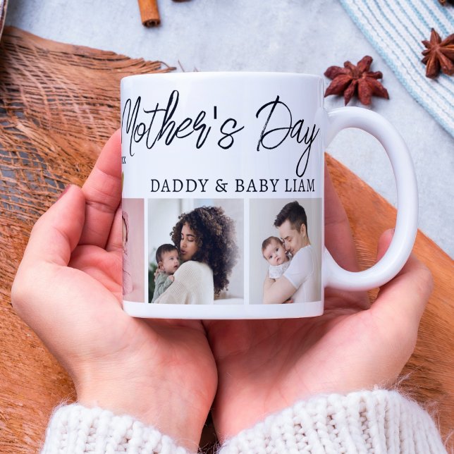 Fotopassage för lycklig första Mors dag Mamma Baby Kaffemugg (Skapare uppladdad)