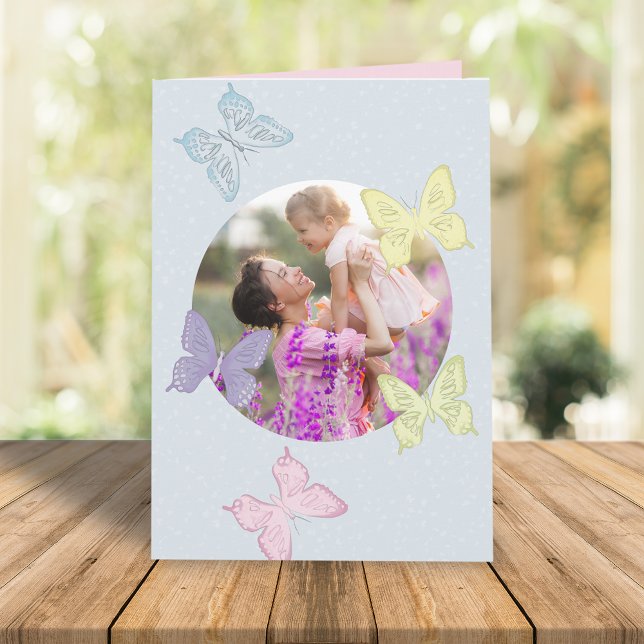 Fotopastel Cute Butterflies lycklig Mors dag Kort (Skapare uppladdad)