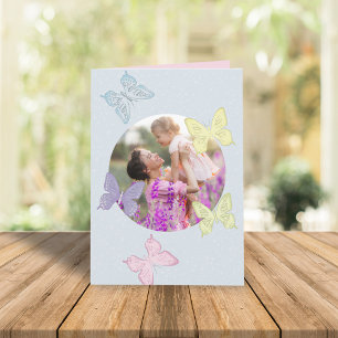 Fotopastel Cute Butterflies lycklig Mors dag Kort
