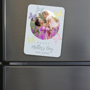Fotopastel Cute Butterflies lycklig Mors dag Magnet