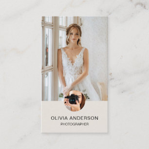 Fotopatecken 2 Foton Anpassningsbar Ikoner QR Tan Visitkort