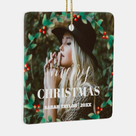 Fotopatecken för God jul av personlig Wans Julgransprydnad Keramik