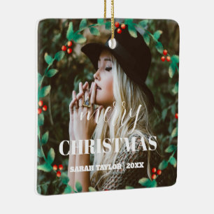 Fotopatecken för God jul av personlig Wans Julgransprydnad Keramik