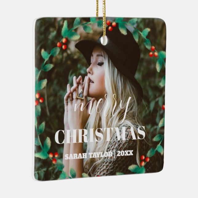 Fotopatecken för God jul av personlig Wans Julgransprydnad Keramik (Höger)