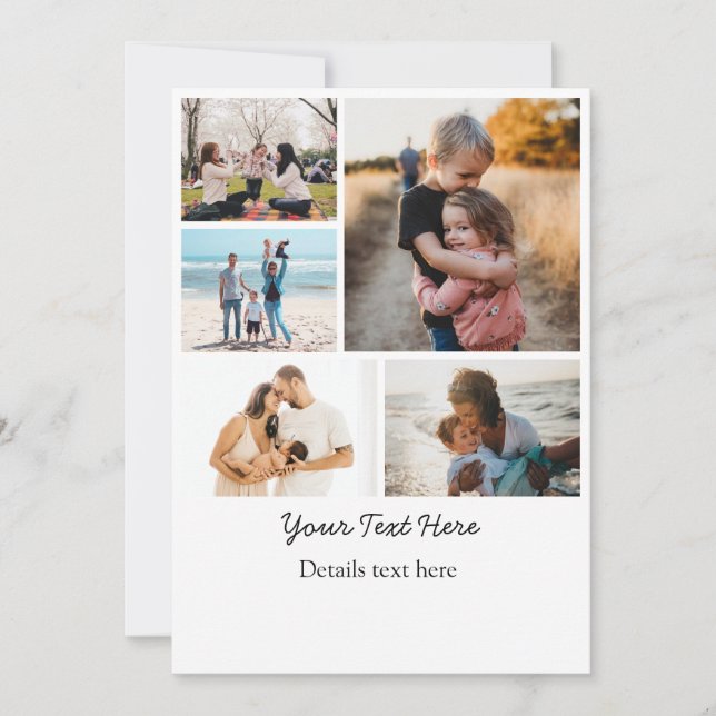 Fotopateidéer för presenter Skapar 5 foton Julkort (Framsida)