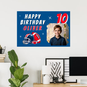 FotopatFödelsedagsfest för fotboll Boll Helmet Tec Poster
