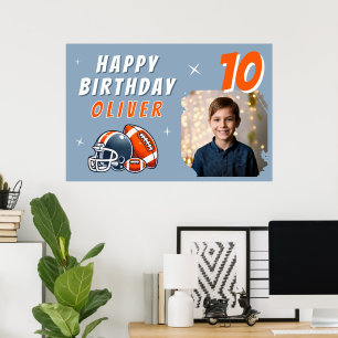FotopatFödelsedagsfest för fotboll Boll Helmet Tec Poster