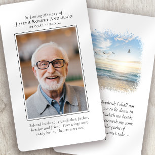 Fotopatortet Sunrise Memorial Prayer Card Visitkort