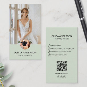Fotopatron 2 Foton Anpassningsbar Ikoner QR Sage G Visitkort