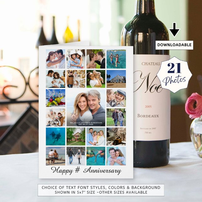 Fotopatron för 21 Anpassningsbar - årsjubileum Hälsningskort (Skapare uppladdad)