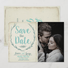 Fotopatrustisk Vintage Bröllop spara datum Datumet