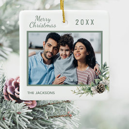 Fotopilot gräs i julfamiljen julgransprydnad keramik
