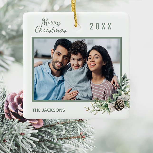 Fotopilot gräs i julfamiljen julgransprydnad keramik (Skapare uppladdad)