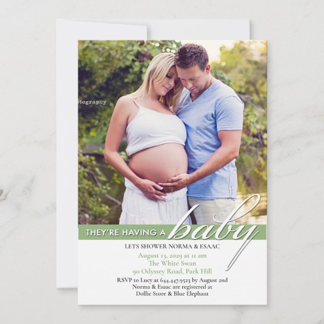 Fotoplatt inbjudan till babyvisningsprogram (Framsida)