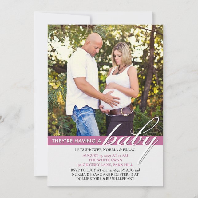 Fotoplatt inbjudan till babyvisningsprogram (Framsida)